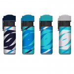 OQ-606 Jet Cylinder Rubberized Blue And White Lighter